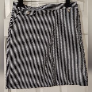 Anne Klein Women's Pencil Skirt Blue And White Striped With Pockets, Size 4.